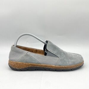 Earth Origins Womens 9 Essential Erica Loafer Shoe Steel Blue Suede SlipOn Comfy